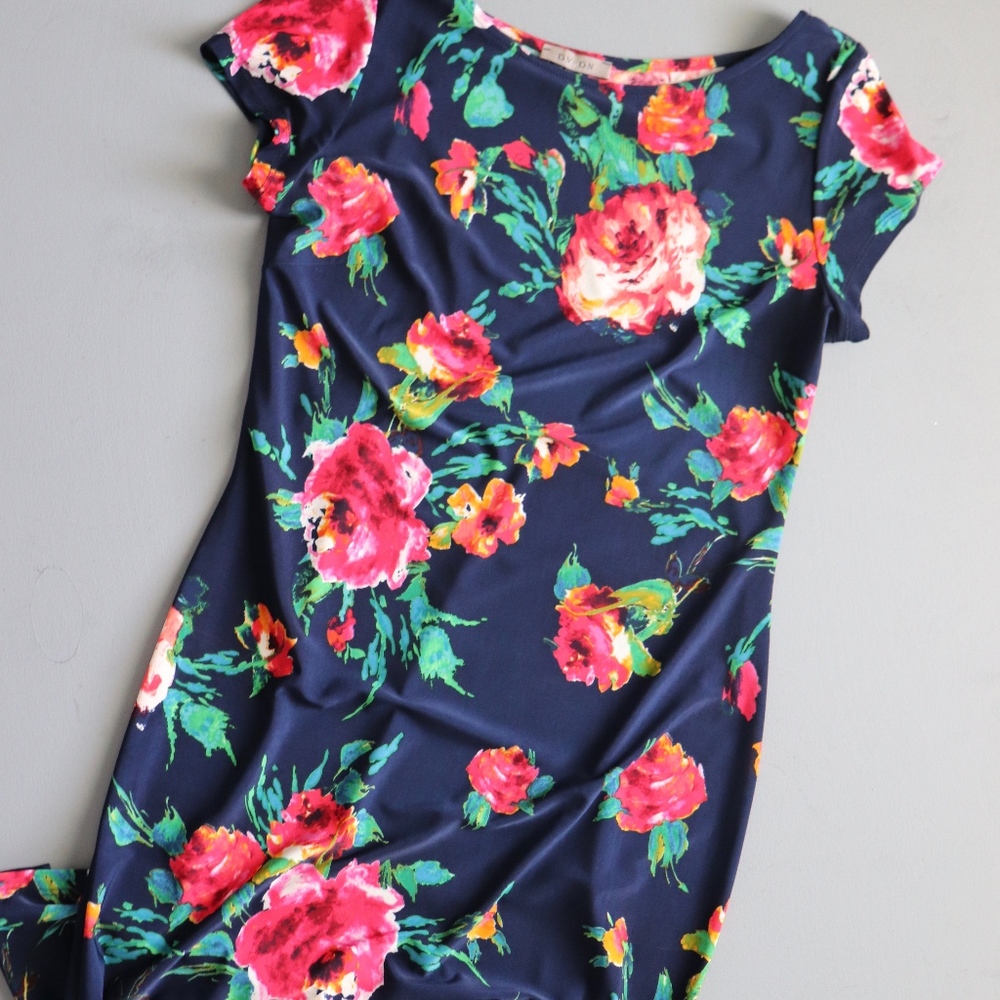 Women's Navy Floral Dress - Size S